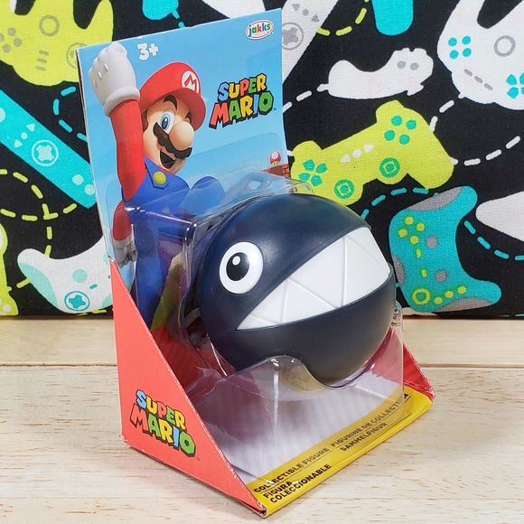 Jakks Pacific Super Mario Chain Chomp 2.5" Collectible Figure World of Nintendo - Picture 1 of 8